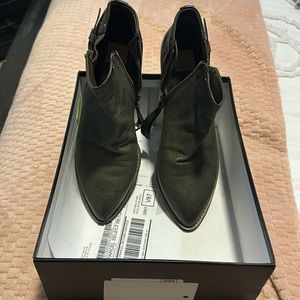 Dolce Vita Dark Grey Leather Ankle Boots